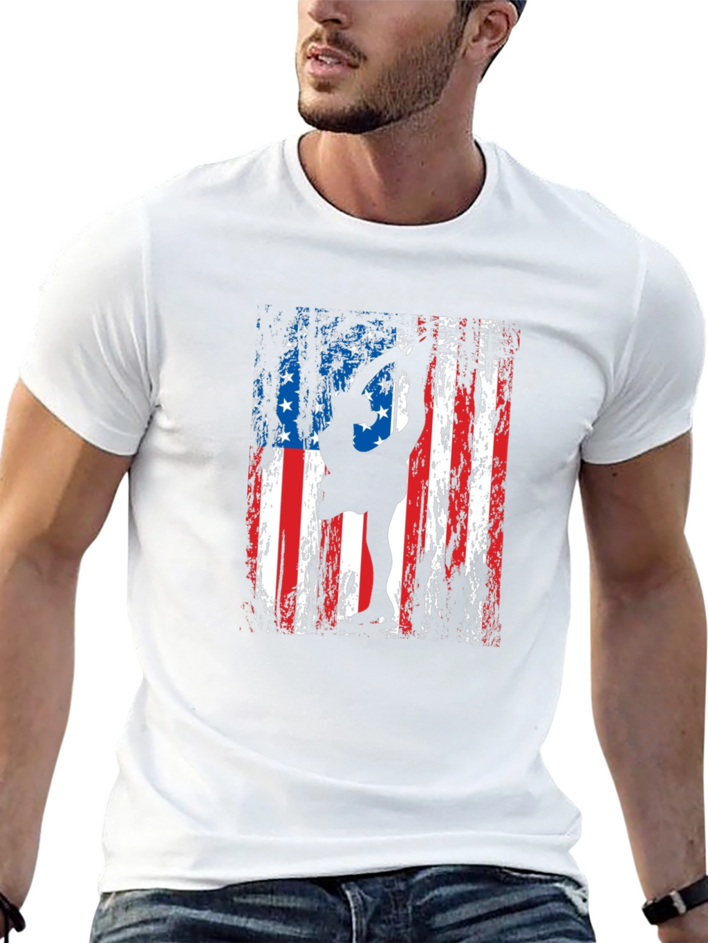 Patriotic Gymnastics T-Shirt - USA Flag Design