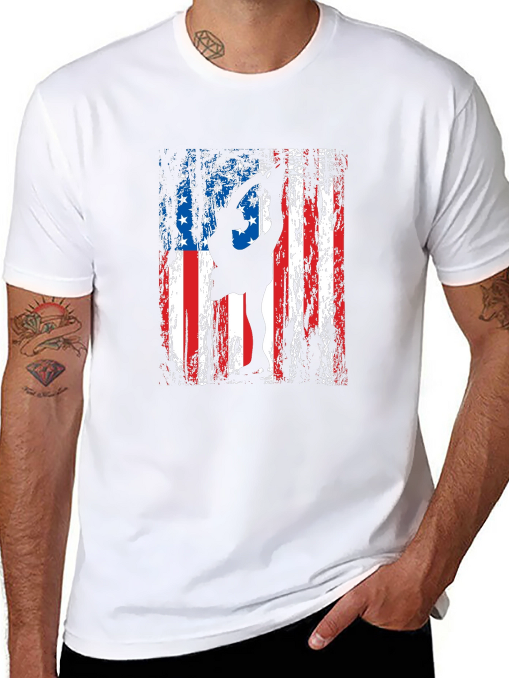 Patriotic Gymnastics T-Shirt - USA Flag Design