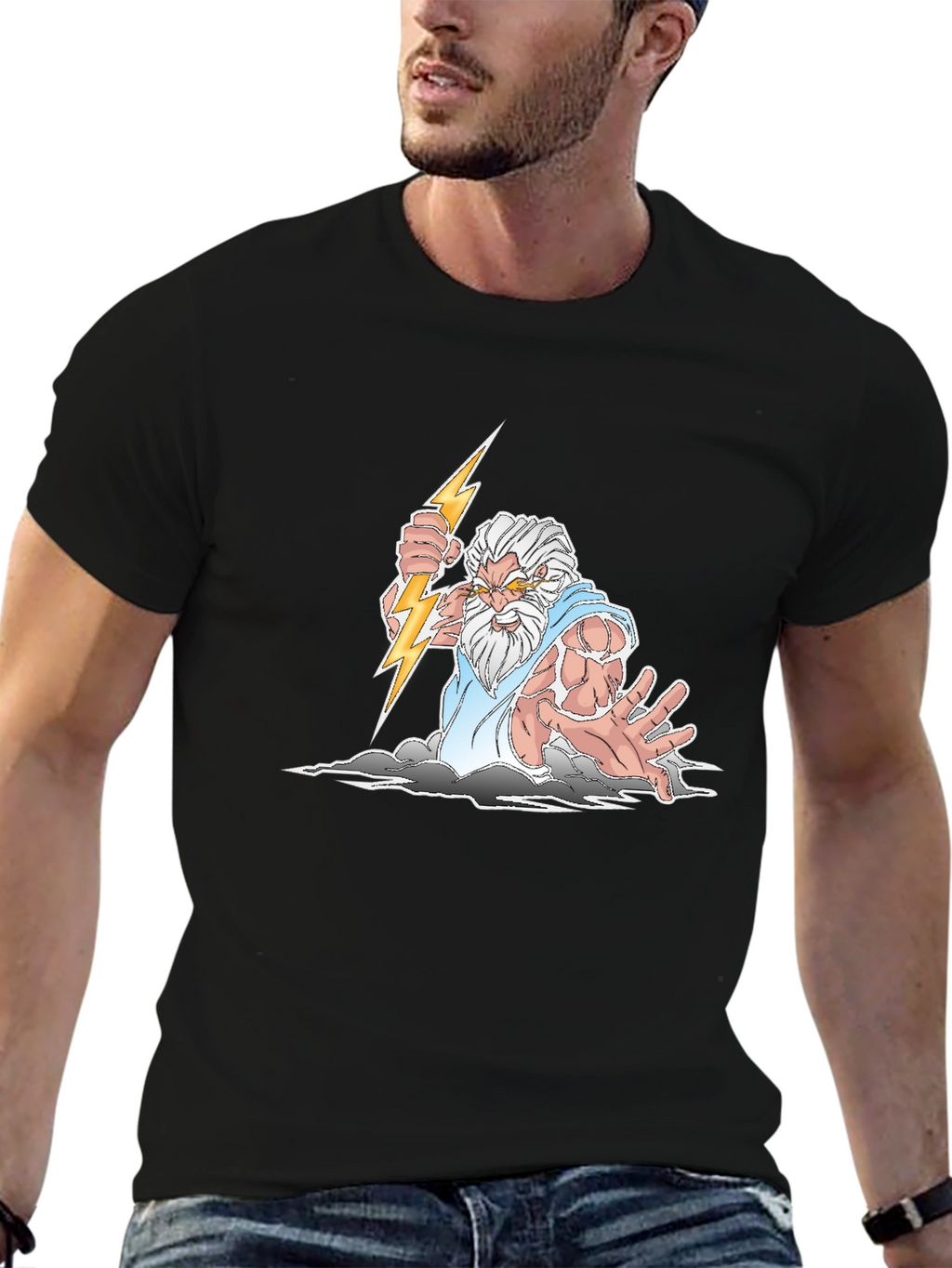 Zeus Graphic Print T-Shirt - Black