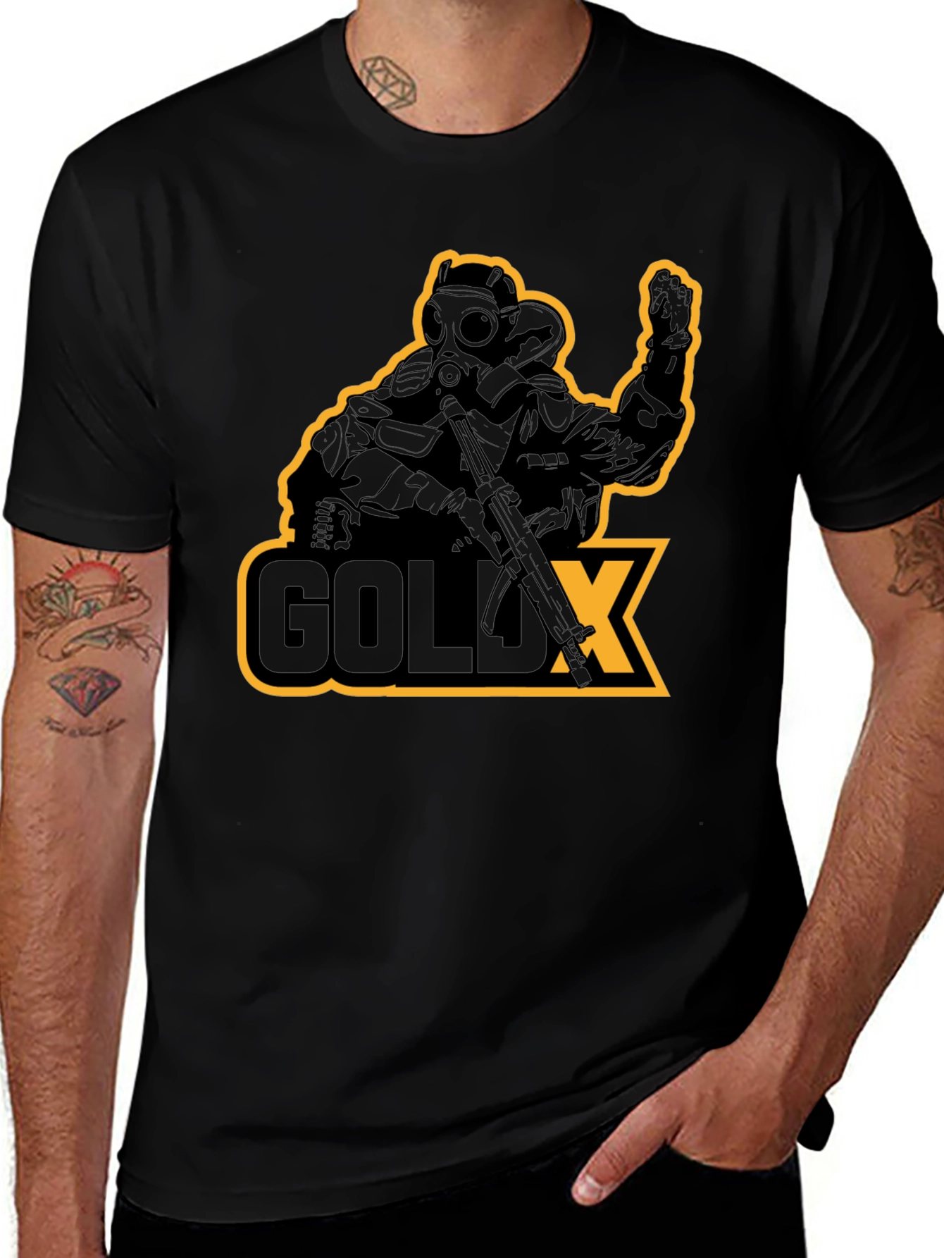 GoldX Soldier Graphic T-Shirt - Black