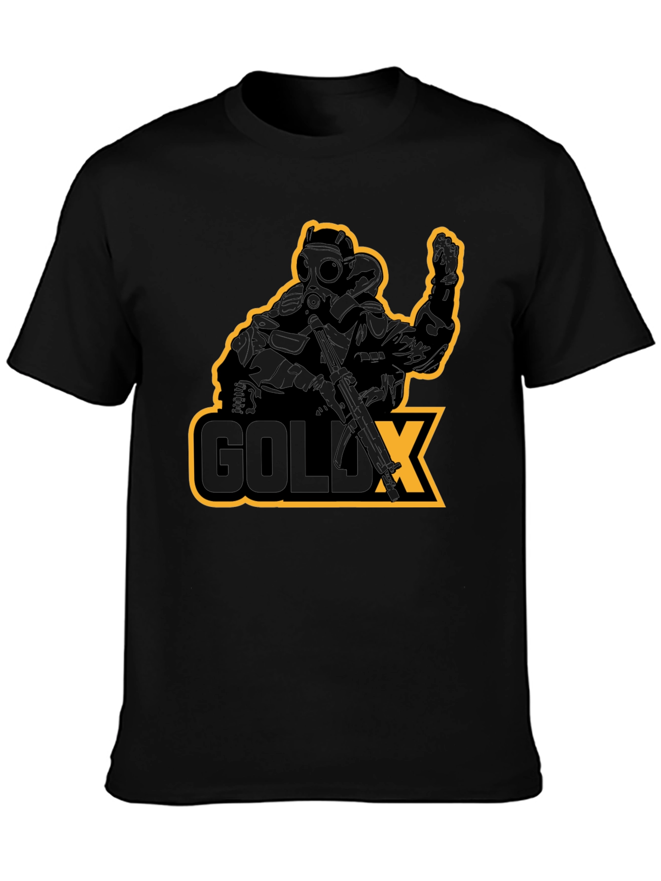 GoldX Soldier Graphic T-Shirt - Black