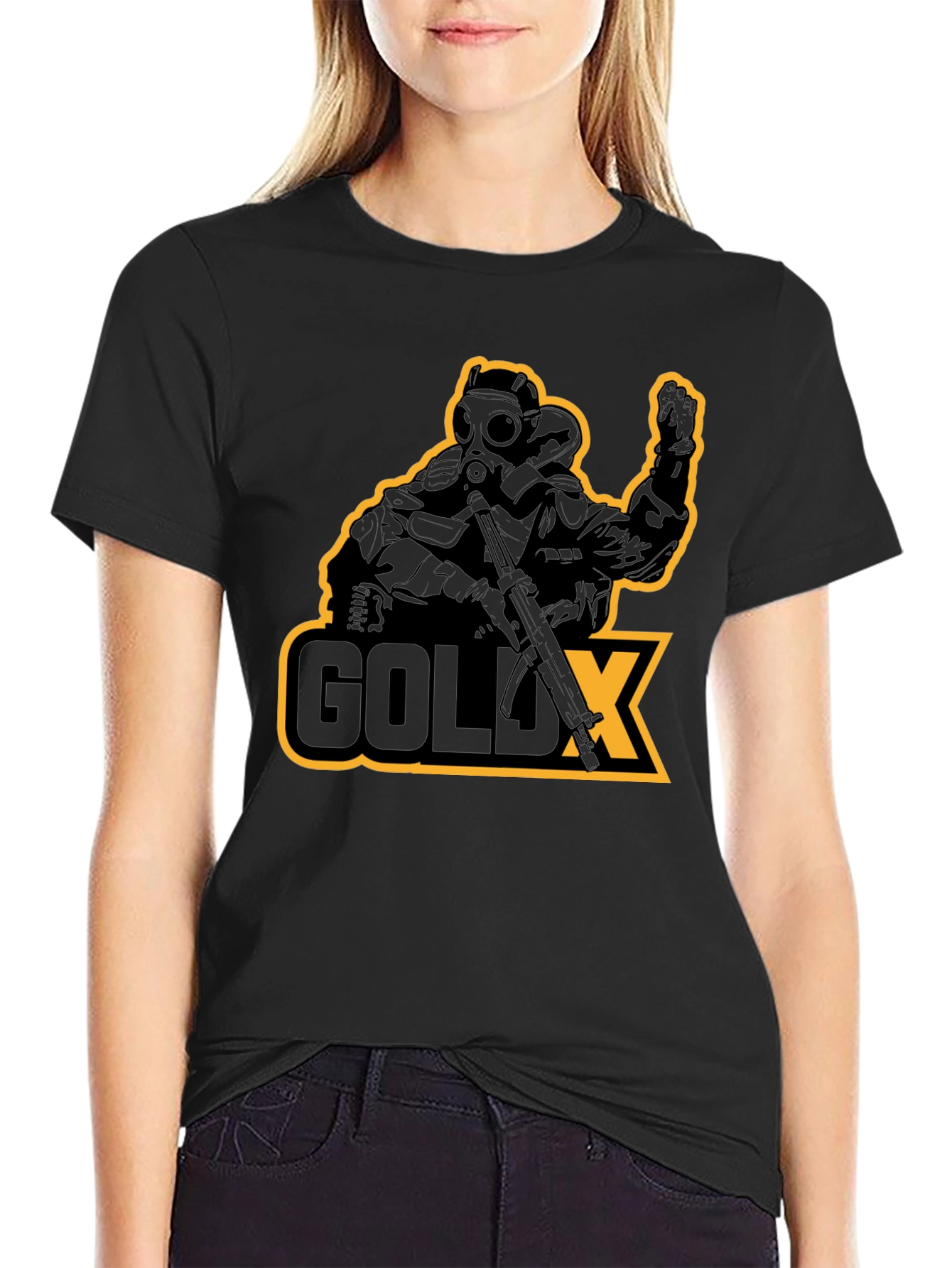 GoldX Soldier Graphic T-Shirt - Black