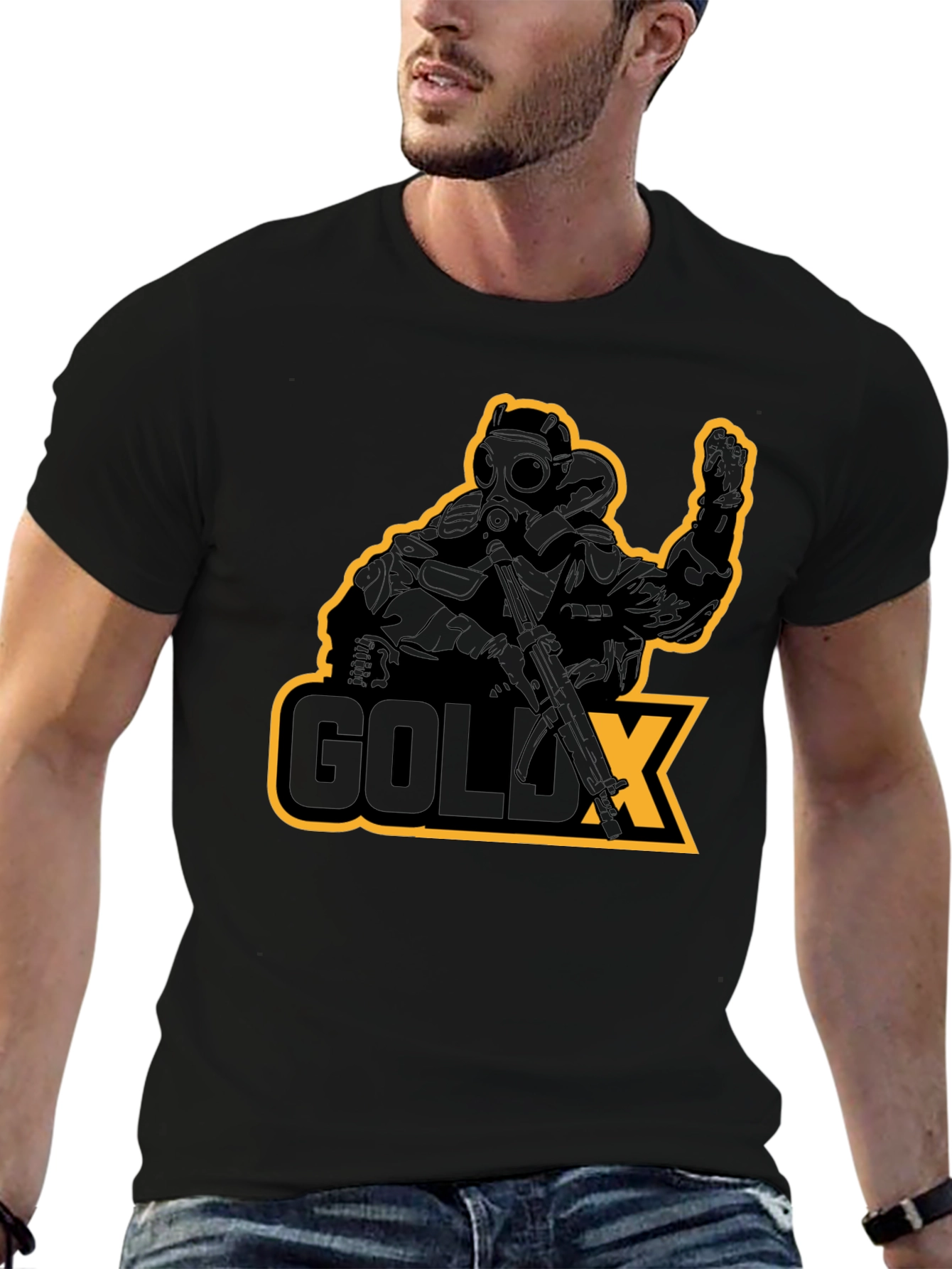 GoldX Soldier Graphic T-Shirt - Black