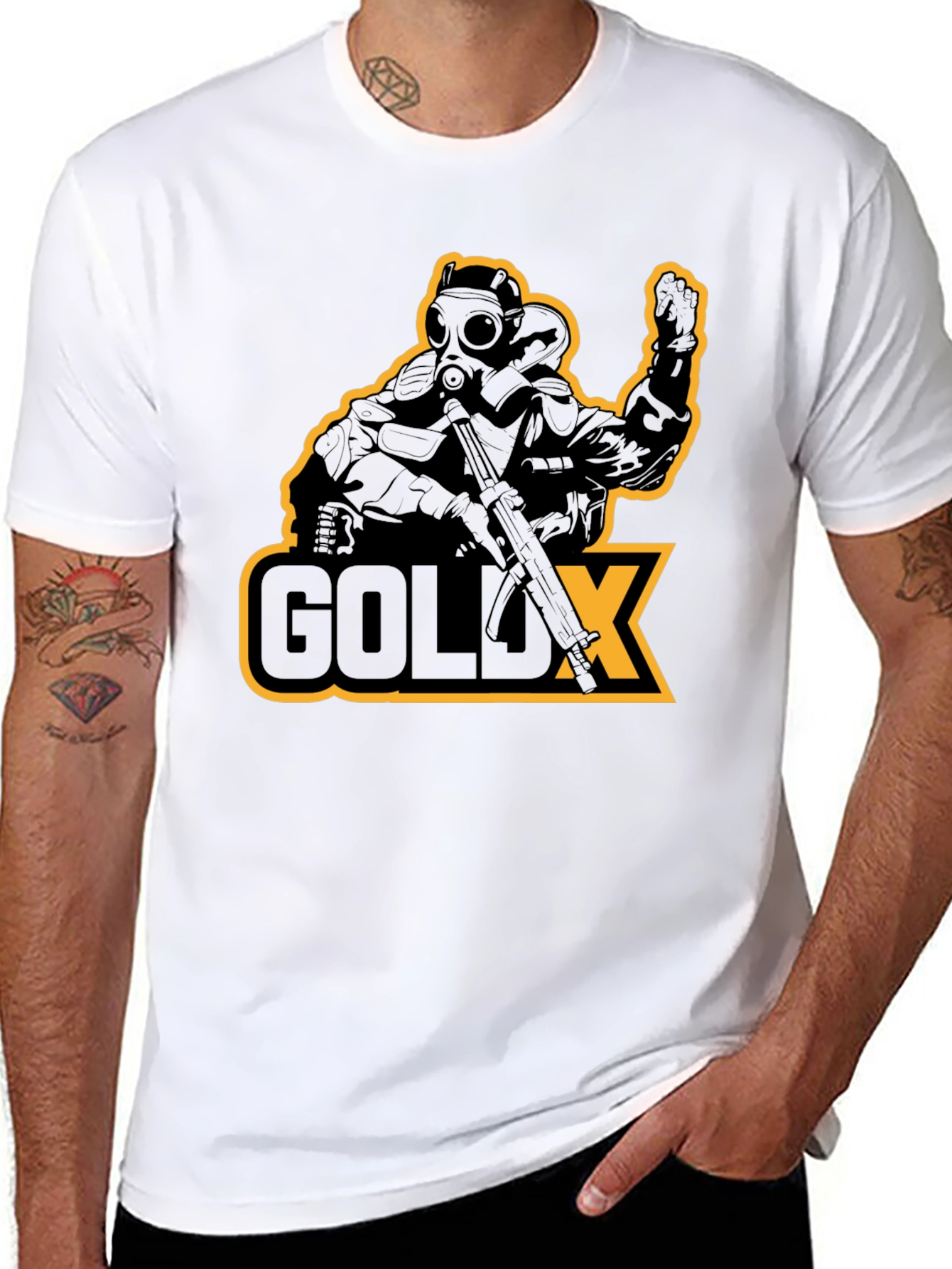GoldX Soldier Graphic T-Shirt - Black