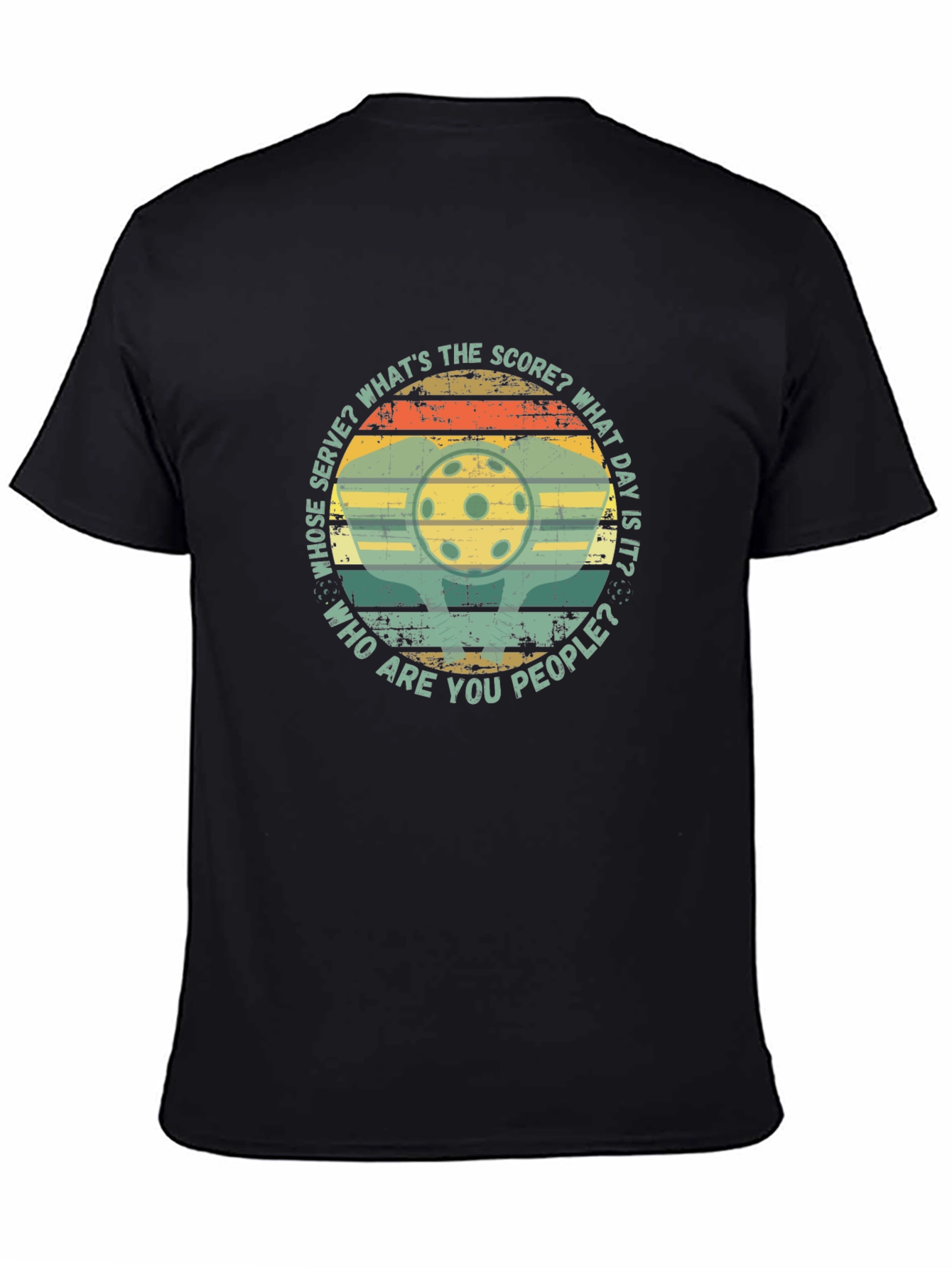 Pickleball Retro T-Shirt: Whose Serve? Whats The Score?