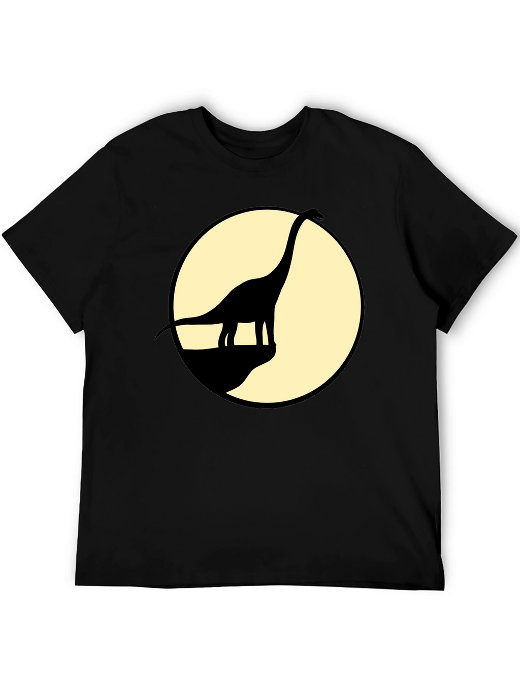 Dino Silhouette Tee - Black Cotton Graphic T-Shirt