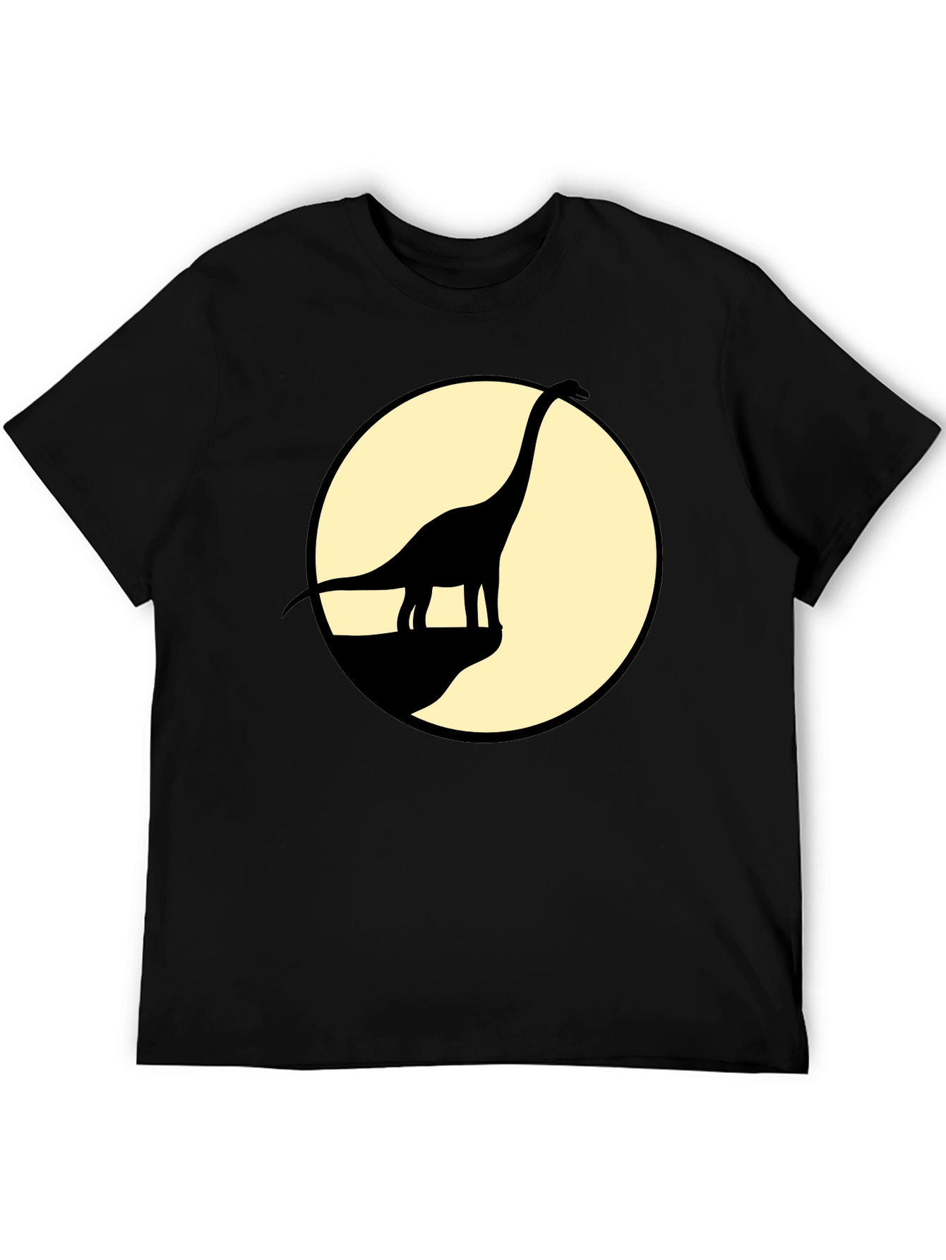Dino Silhouette Tee - Black Cotton Graphic T-Shirt