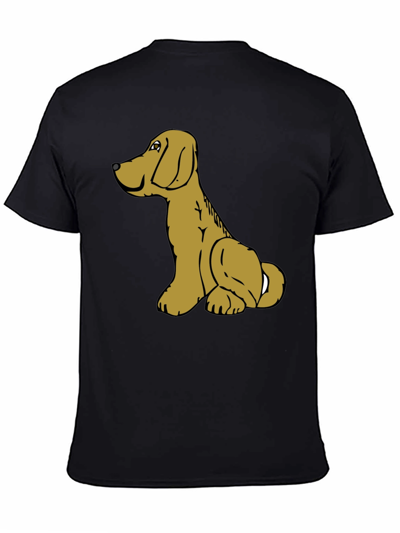 Dog Cartoon Graphic Black T-Shirt