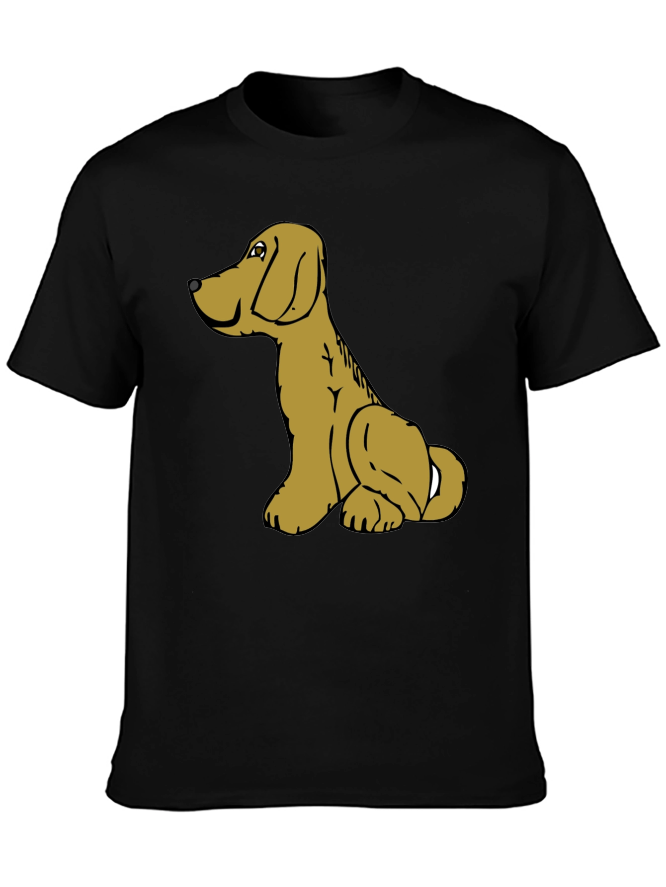 Dog Cartoon Graphic Black T-Shirt