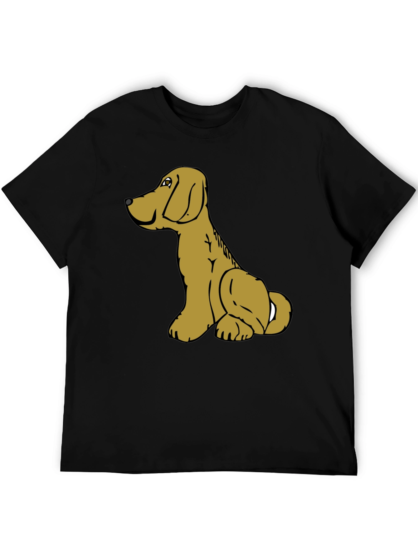 Dog Cartoon Graphic Black T-Shirt