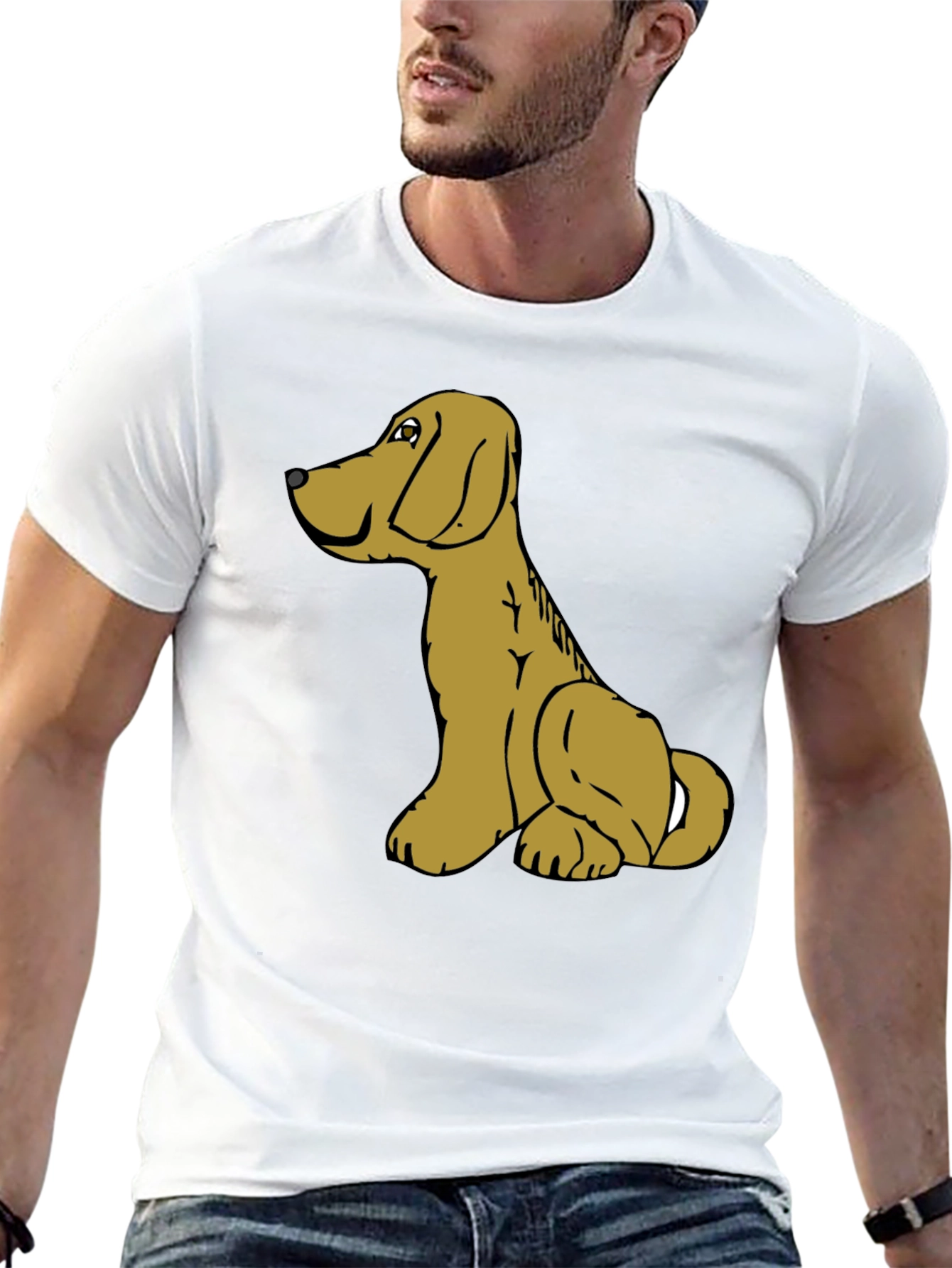 Dog Cartoon Graphic Black T-Shirt