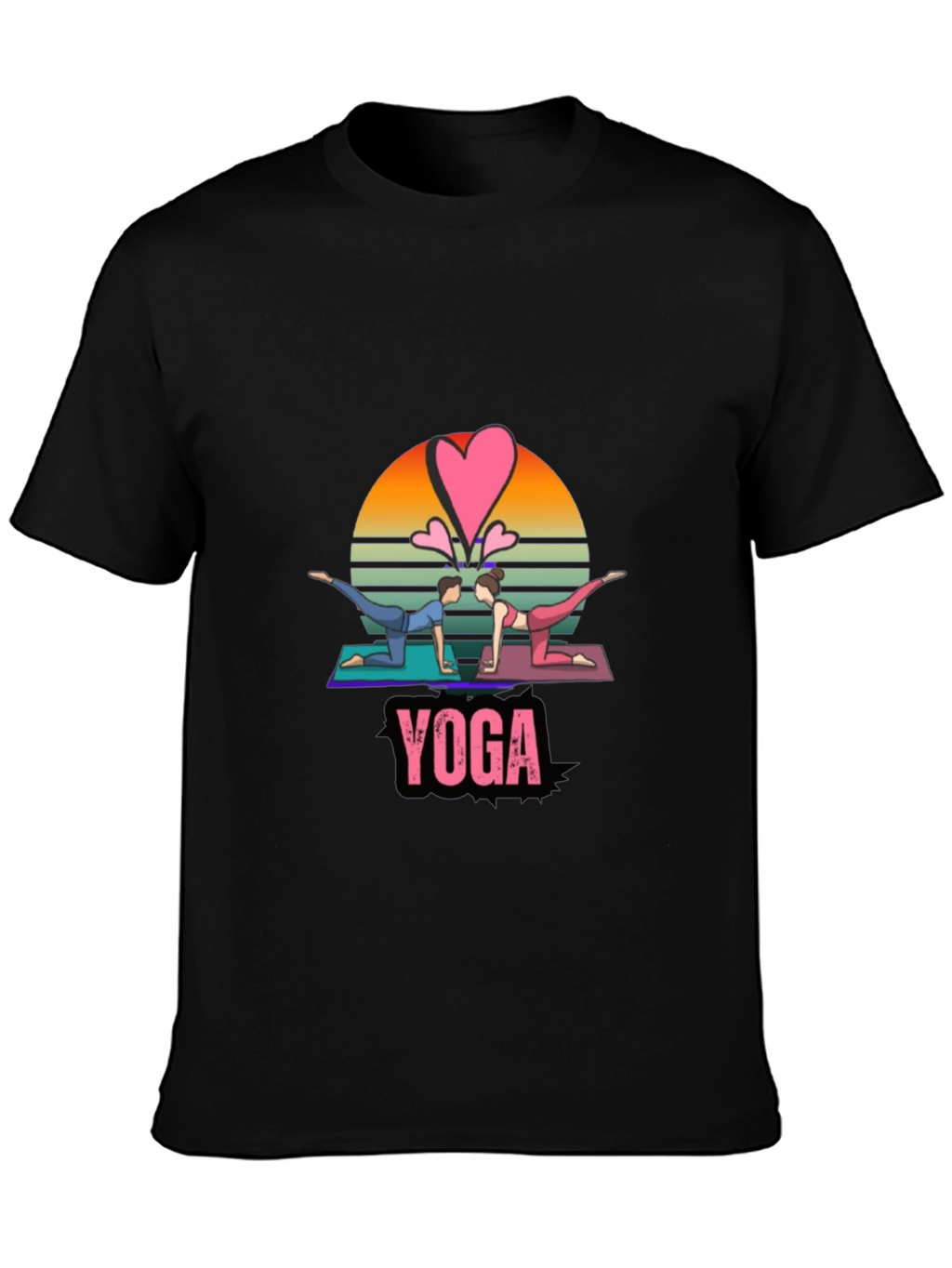 Yoga Couple Black T-Shirt