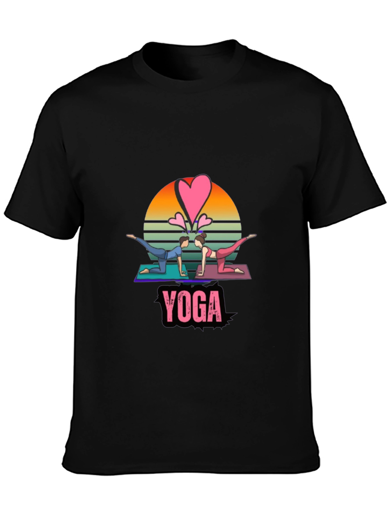 Yoga Couple Black T-Shirt