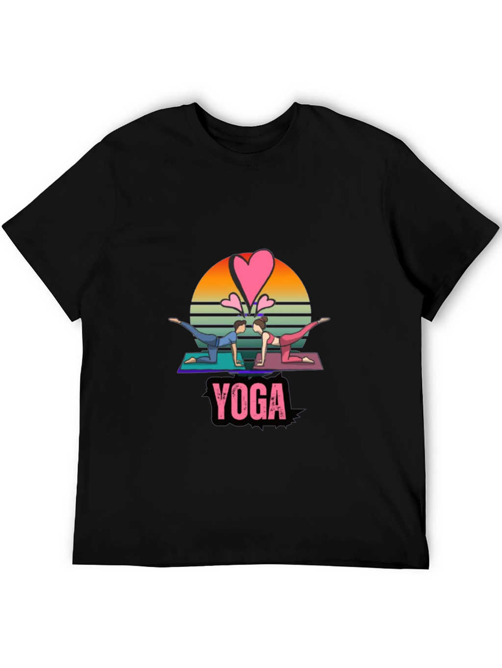 Yoga Couple Black T-Shirt