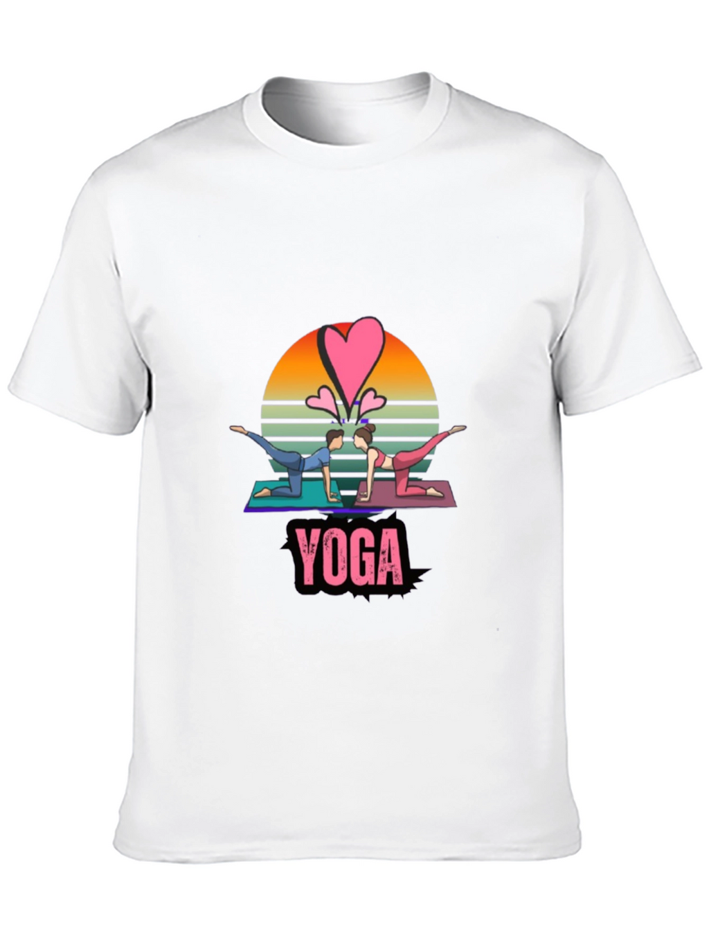 Yoga Couple Black T-Shirt