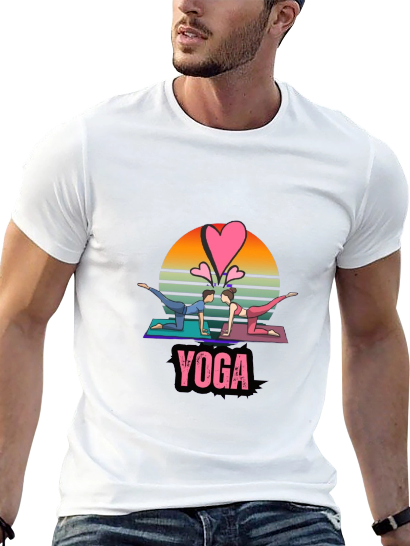 Yoga Couple Black T-Shirt