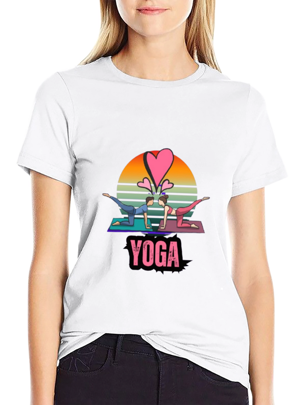 Yoga Couple Black T-Shirt