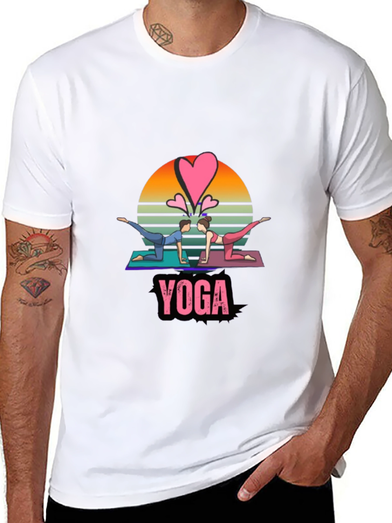 Yoga Couple Black T-Shirt