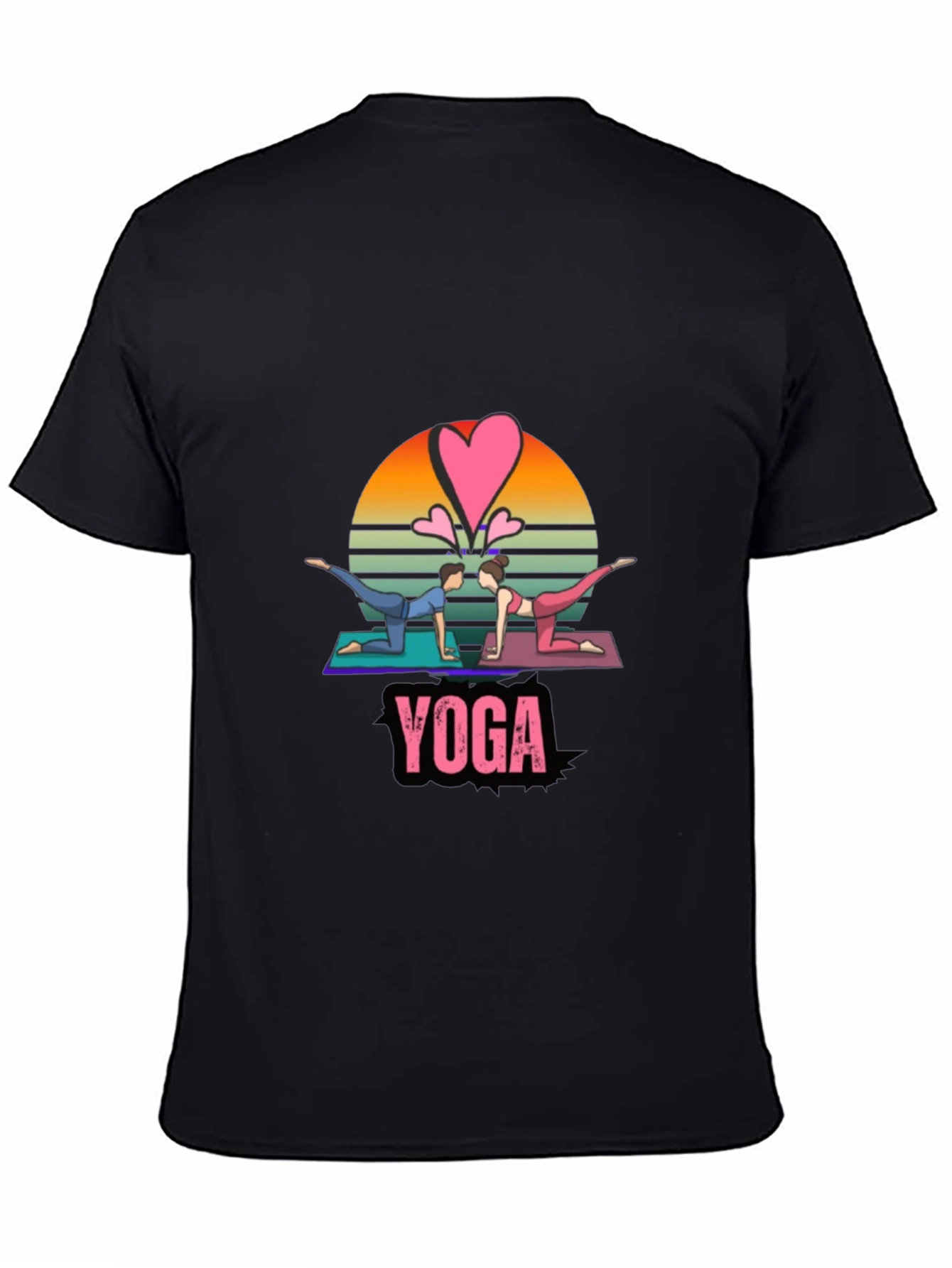 Yoga Couple Black T-Shirt