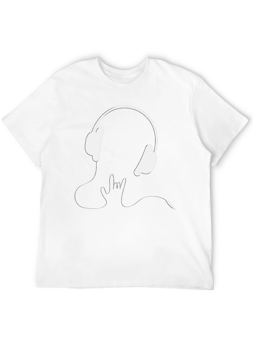 Headphones Rock On Graphic Tee - Black Cotton T-Shirt