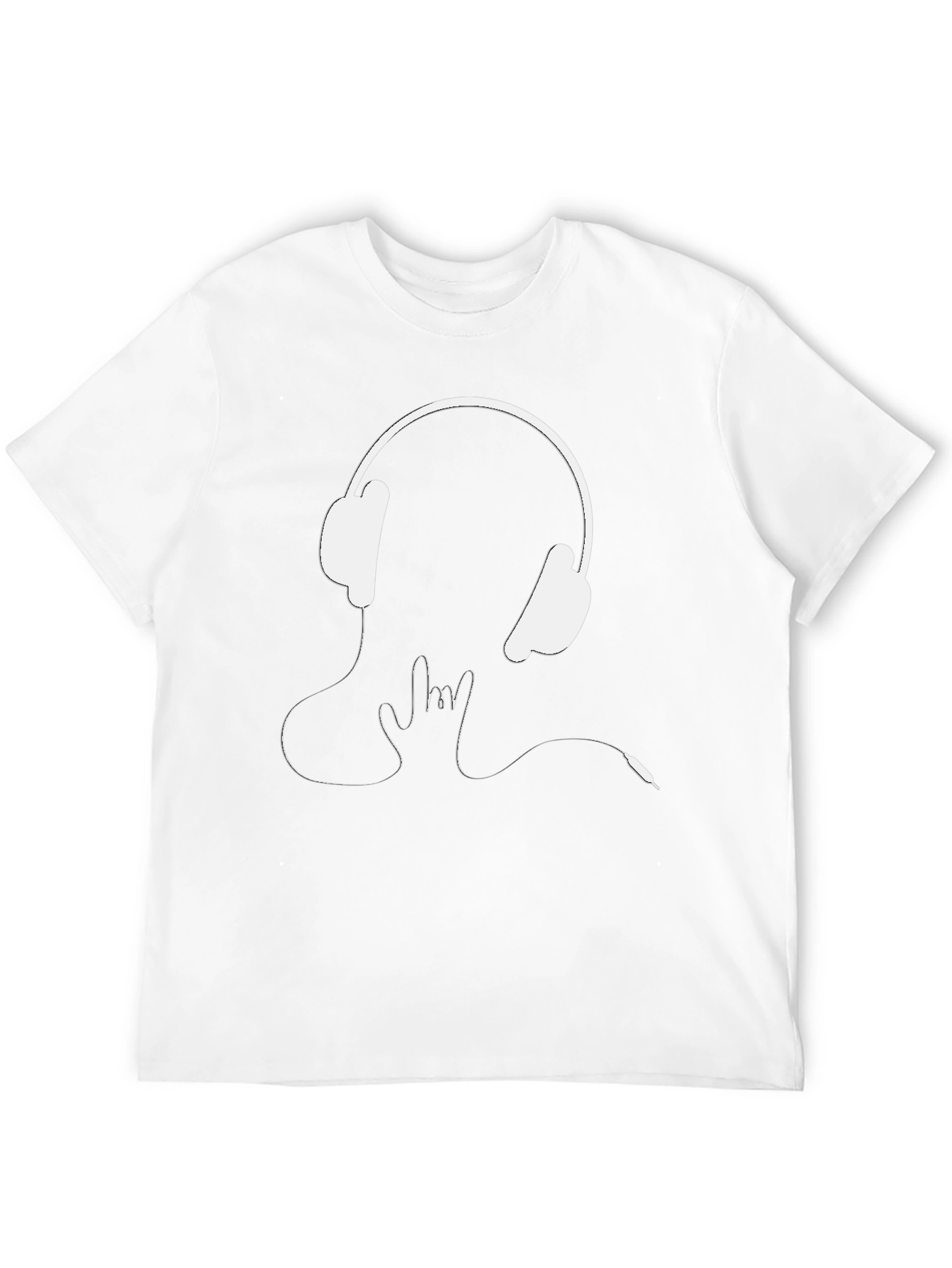 Headphones Rock On Graphic Tee - Black Cotton T-Shirt