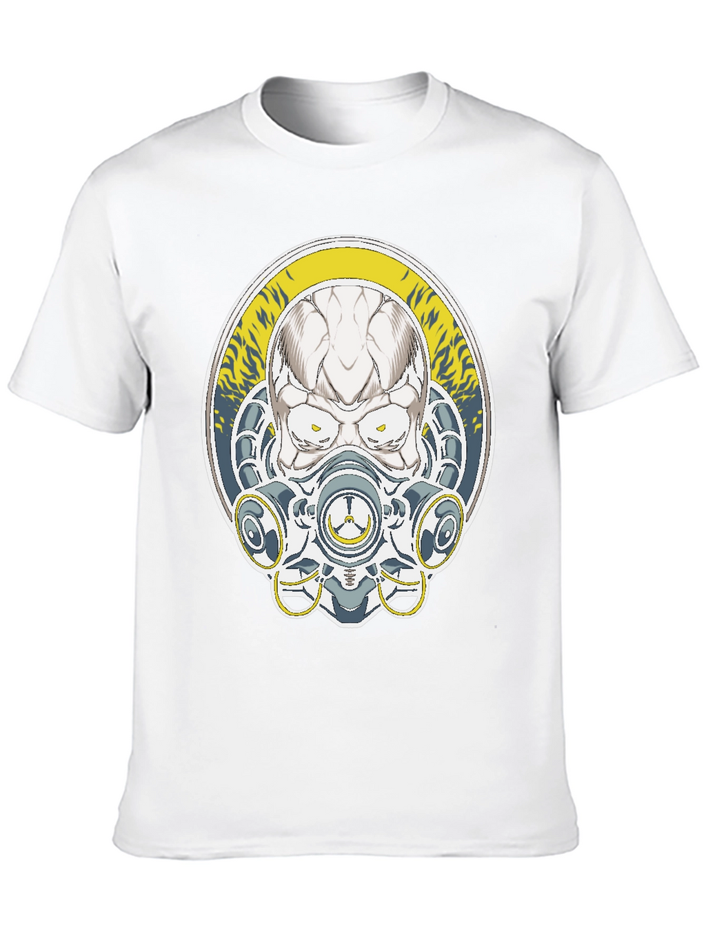 Skull Mask Graphic Tee - Black Cotton T-Shirt