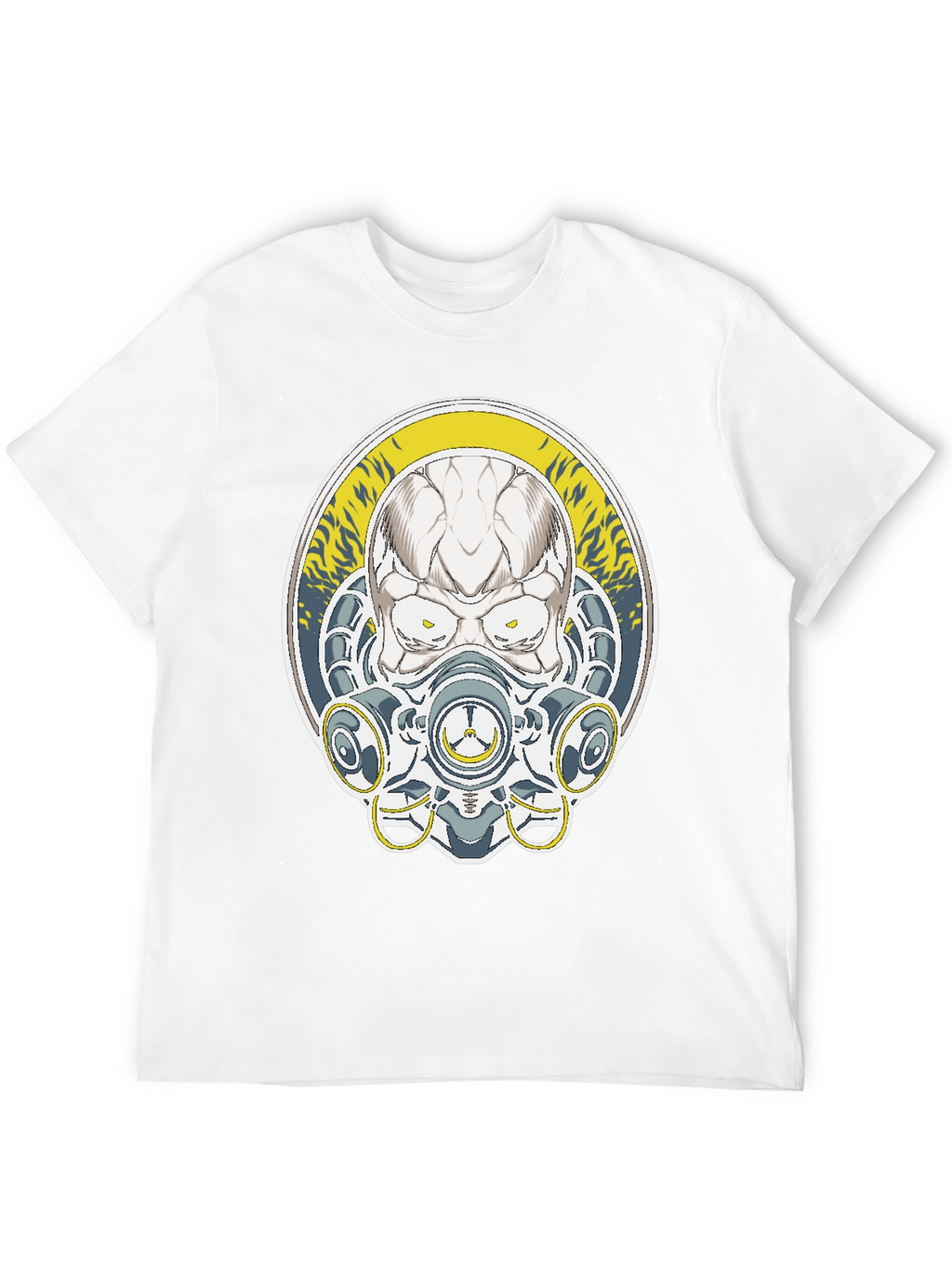 Skull Mask Graphic Tee - Black Cotton T-Shirt