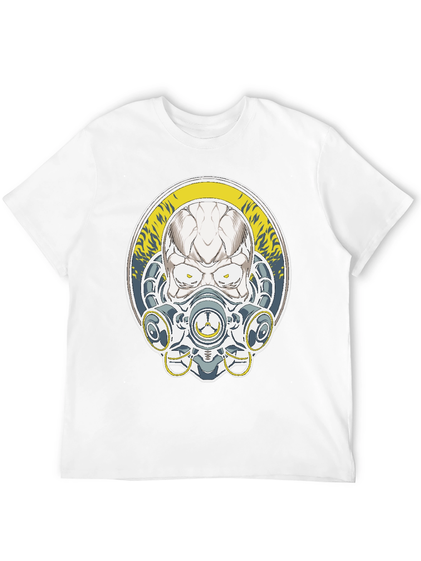 Skull Mask Graphic Tee - Black Cotton T-Shirt