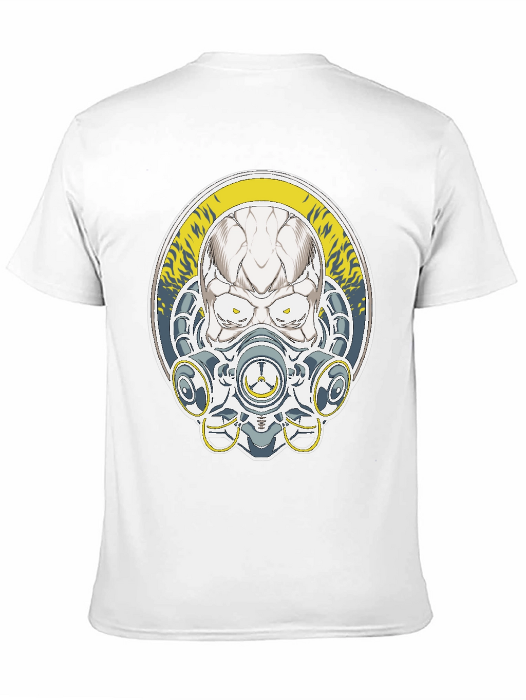 Skull Mask Graphic Tee - Black Cotton T-Shirt