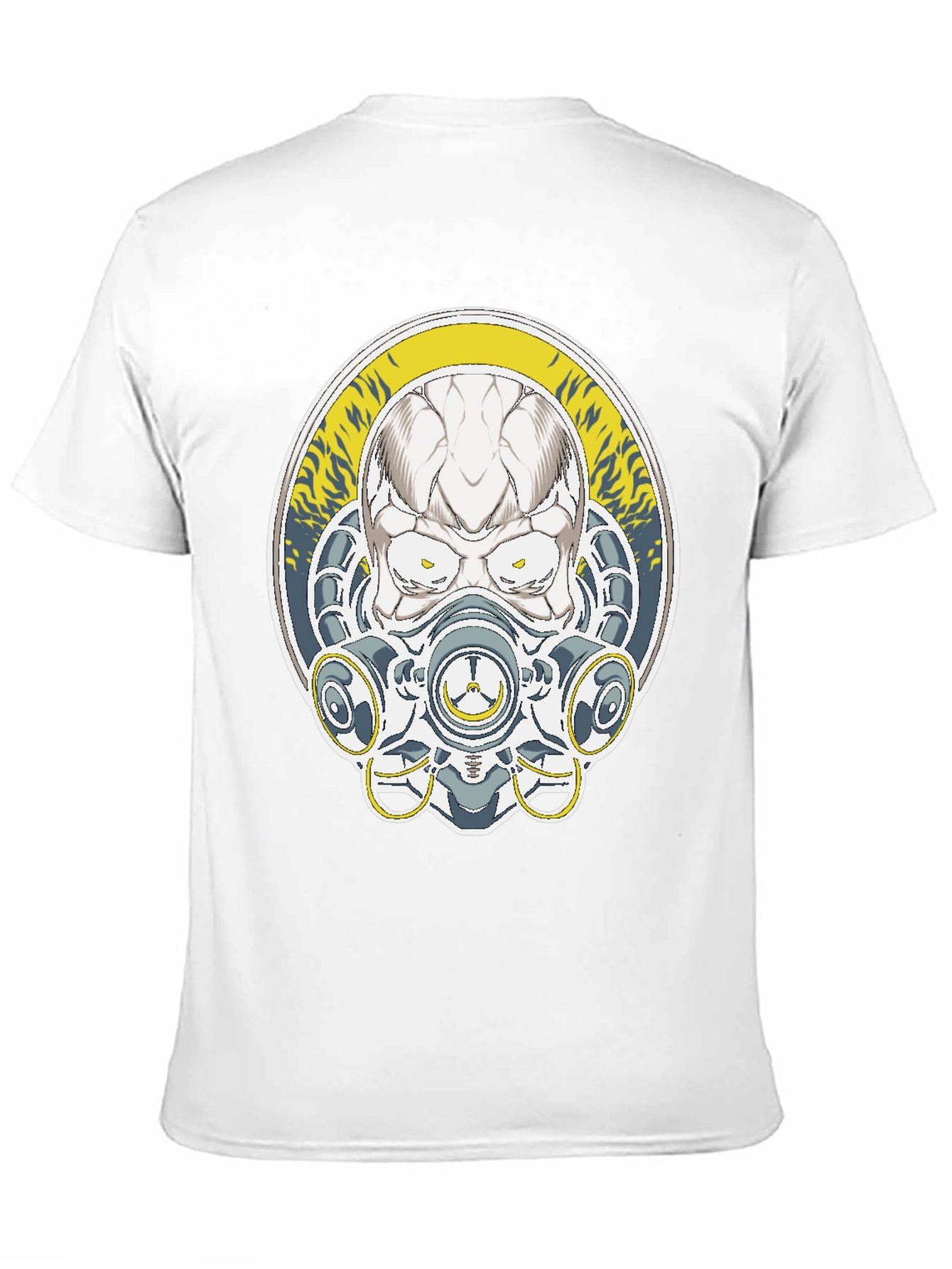 Skull Mask Graphic Tee - Black Cotton T-Shirt