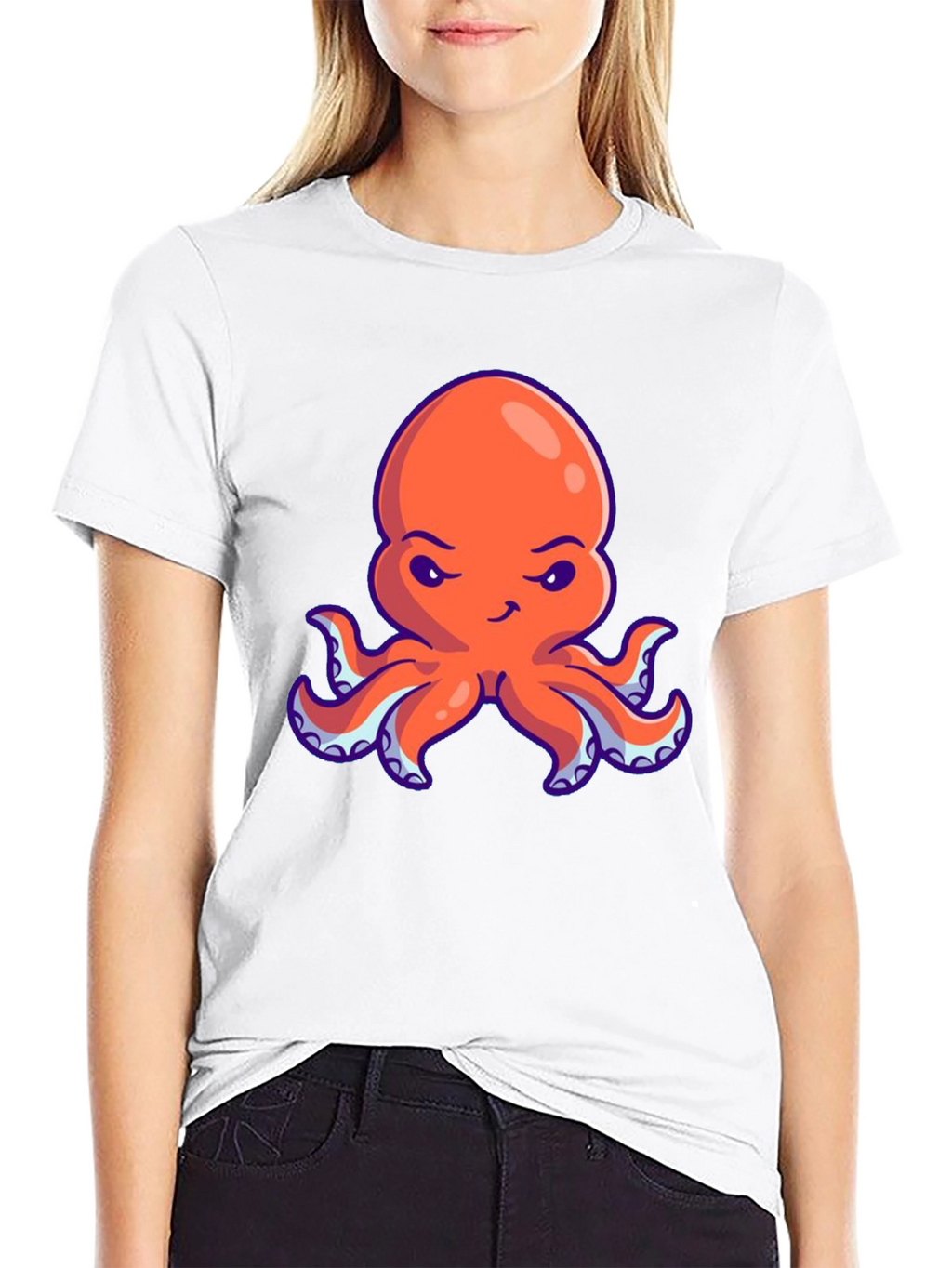 Orange Octopus Graphic Tee - Unique Design