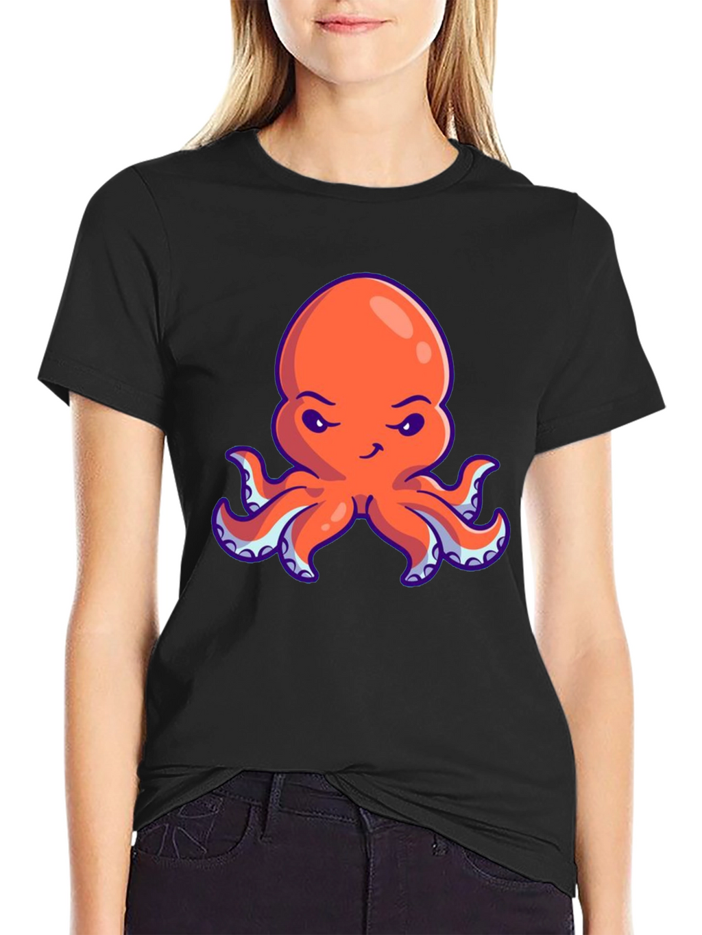 Orange Octopus Graphic Tee - Unique Design