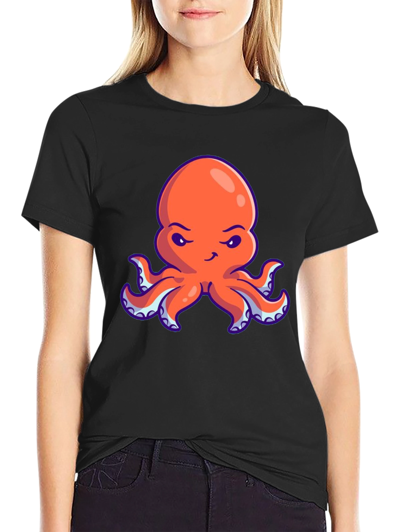 Orange Octopus Graphic Tee - Unique Design