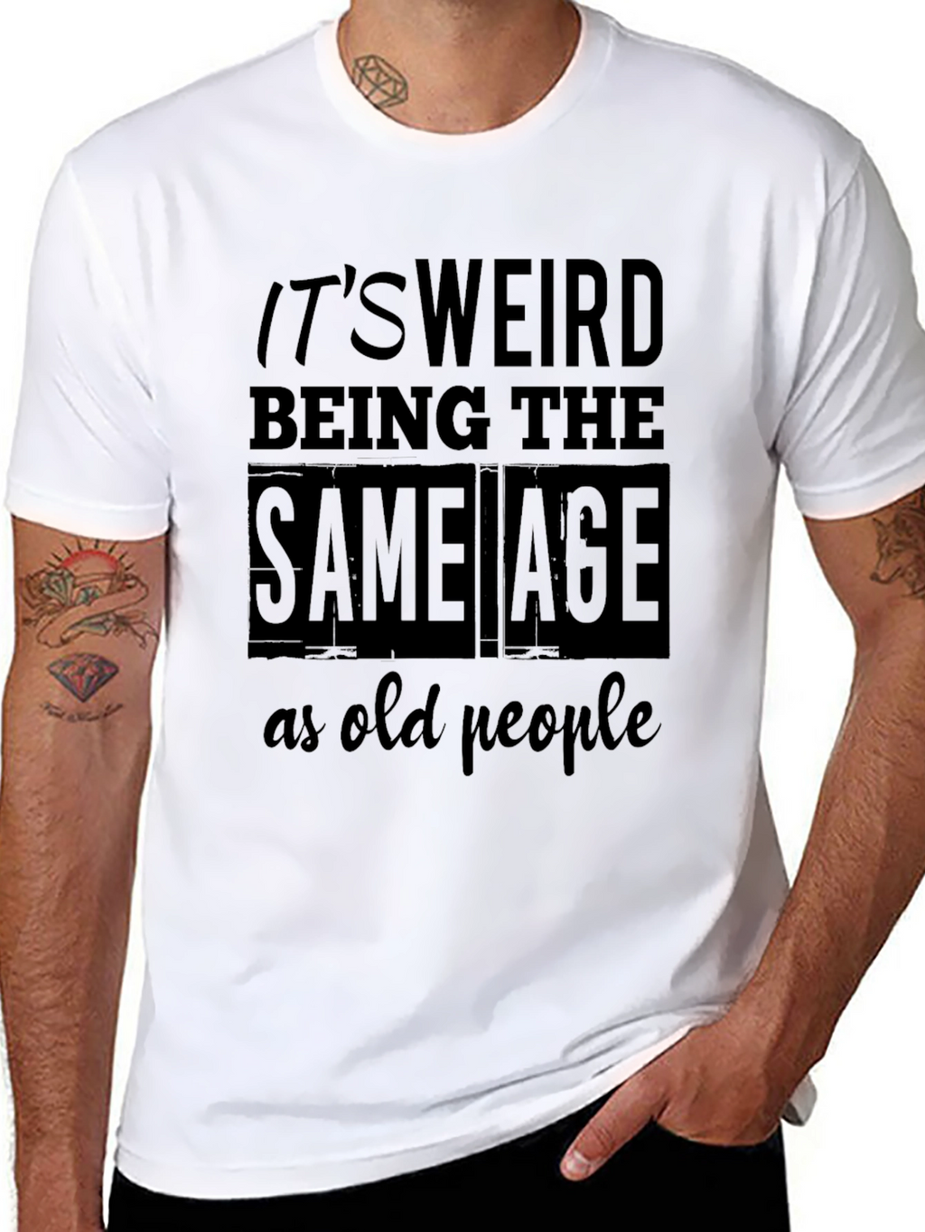Funny Age Saying Mens Black T-Shirt