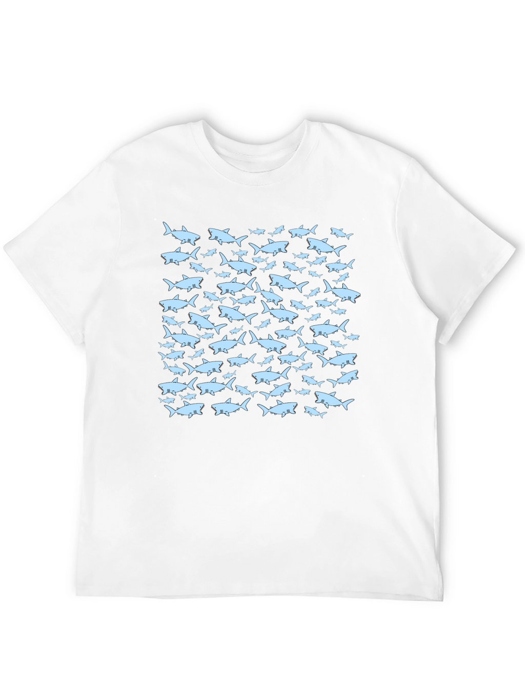 Shark Pattern Black T-Shirt