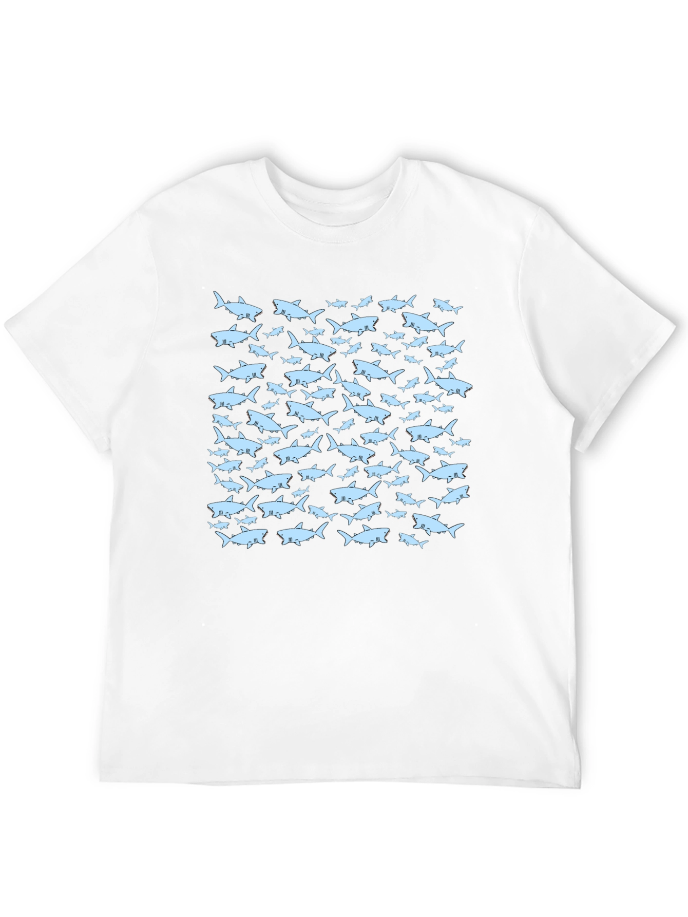 Shark Pattern Black T-Shirt