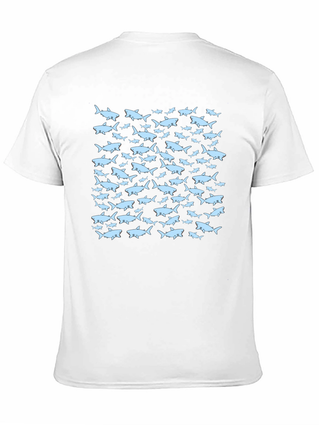 Shark Pattern Black T-Shirt
