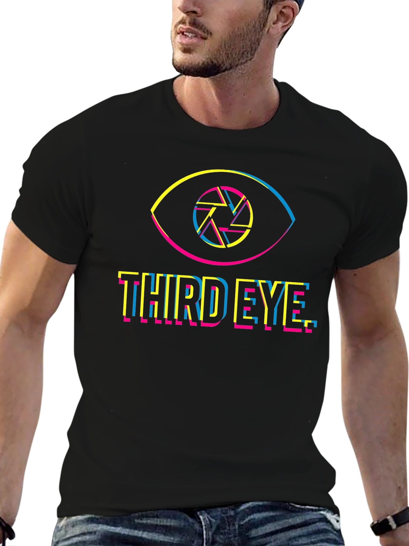 Third Eye Graphic Tee - Black Cotton T-Shirt