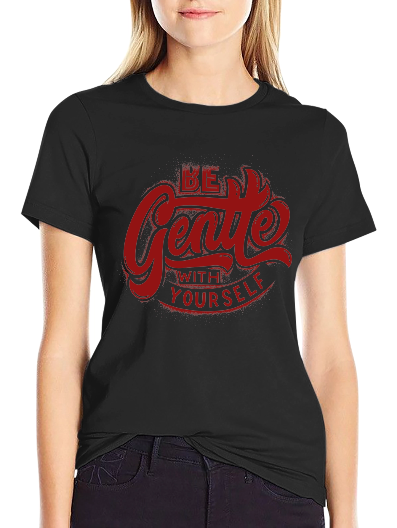 Be Gentle With Yourself Graphic Tee - Black