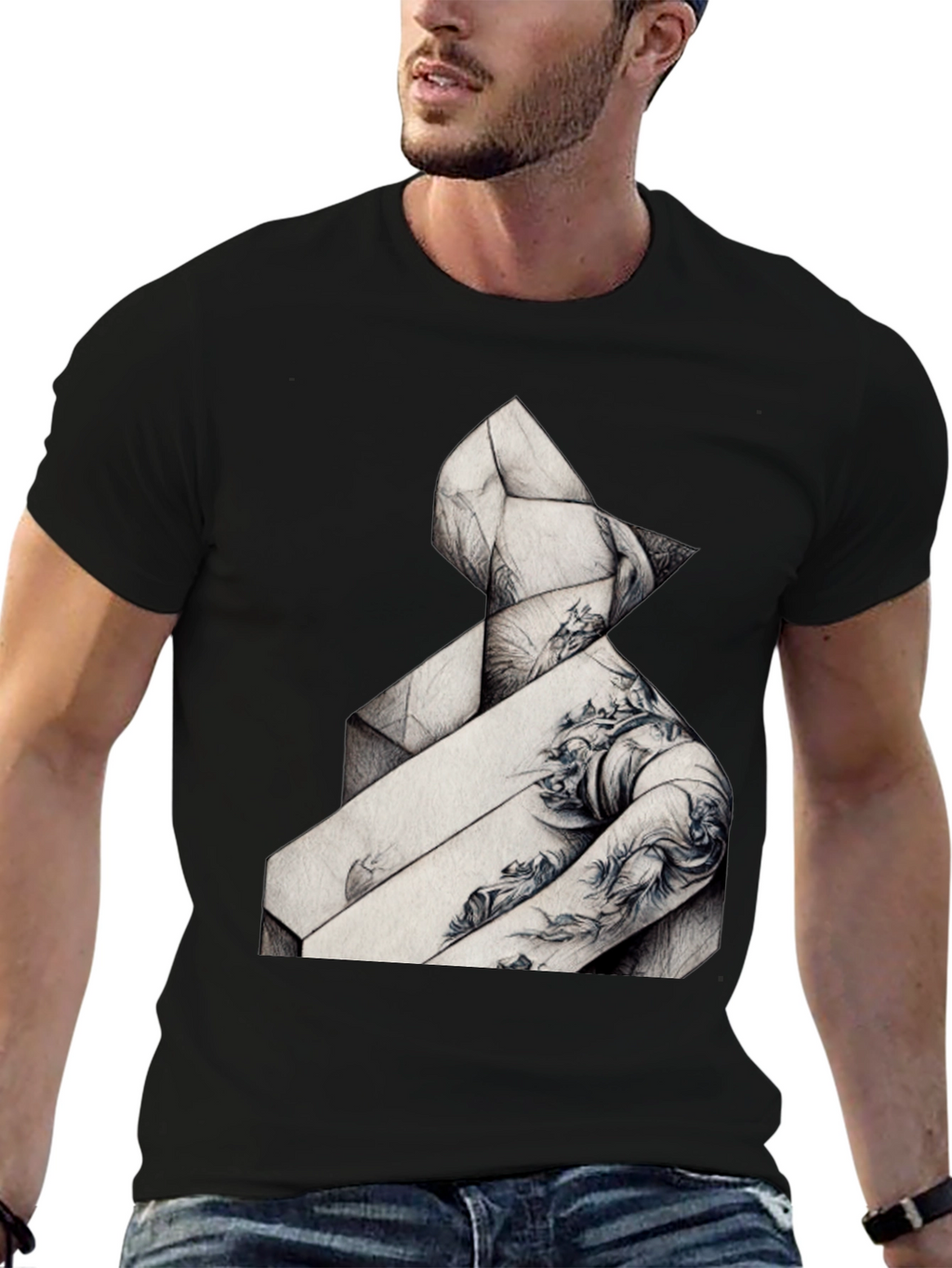 Abstract Geometric Graphic Tee - Stylish Comfort