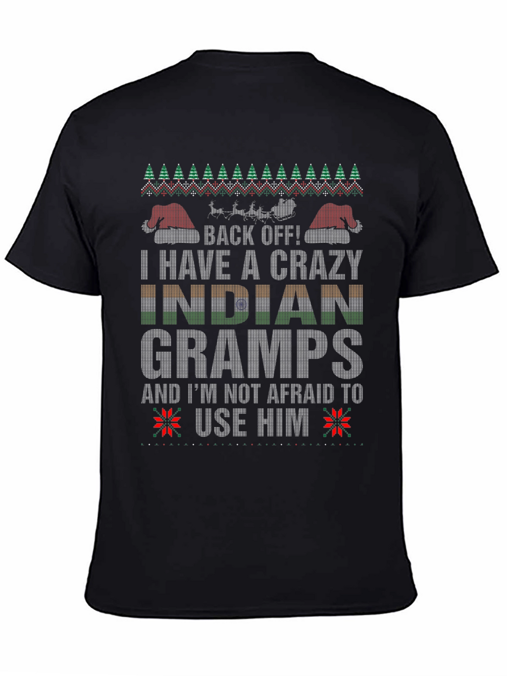 Crazy Indian Gramps Christmas T-Shirt