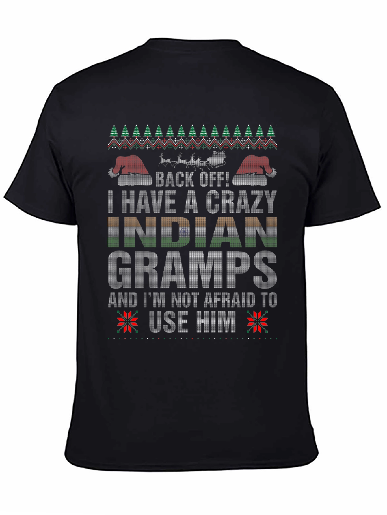 Crazy Indian Gramps Christmas T-Shirt