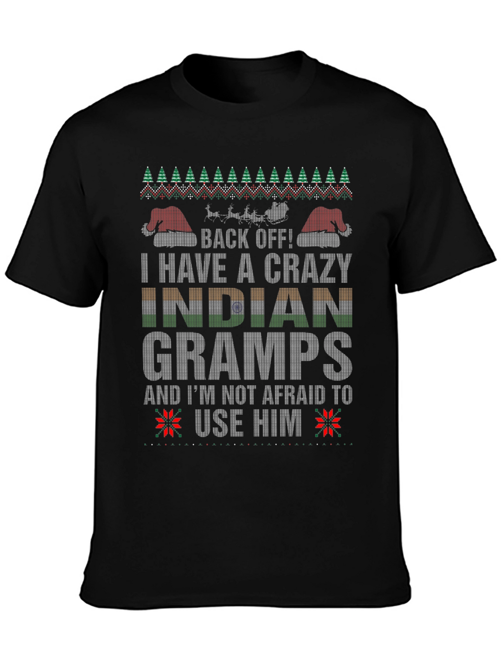 Crazy Indian Gramps Christmas T-Shirt