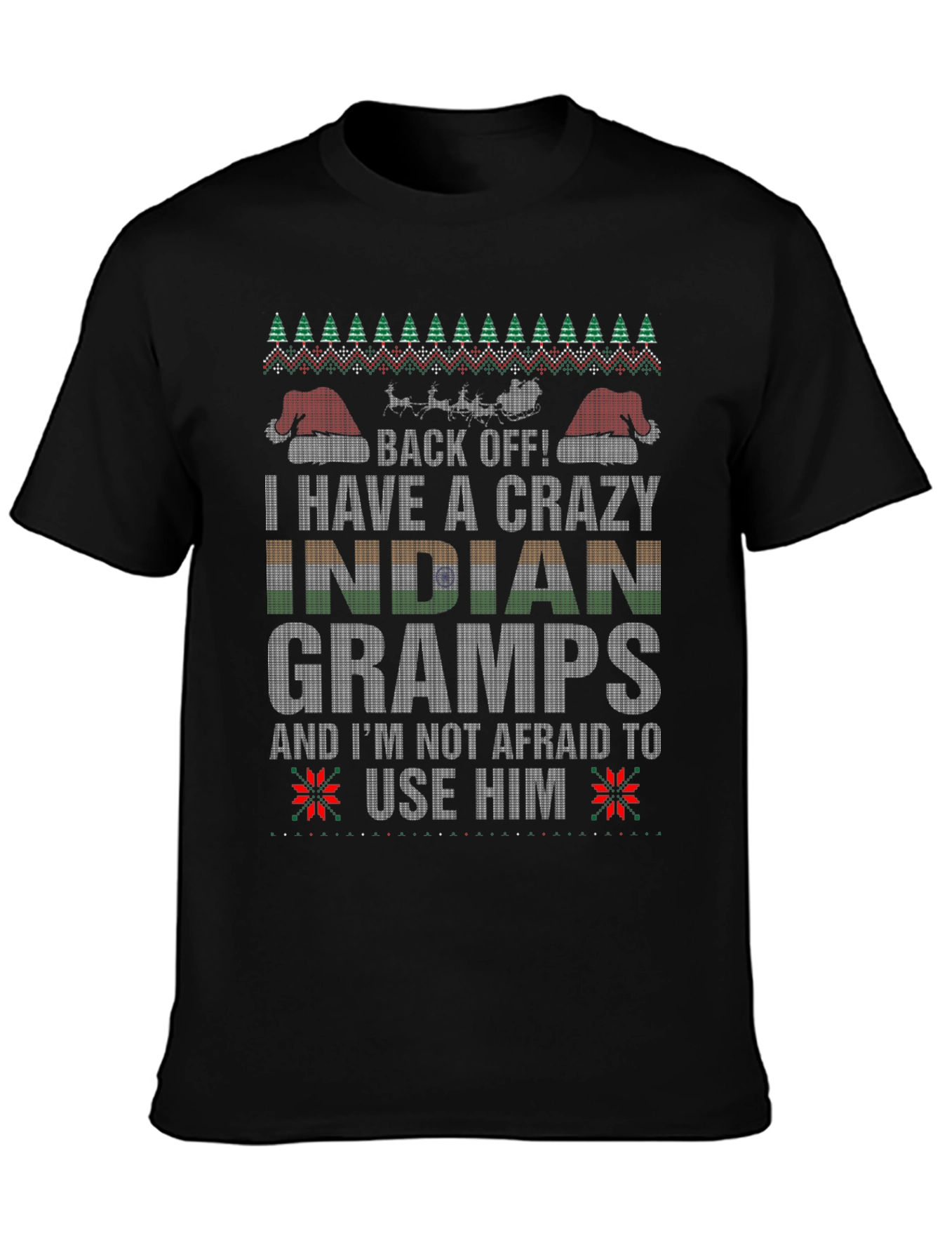 Crazy Indian Gramps Christmas T-Shirt