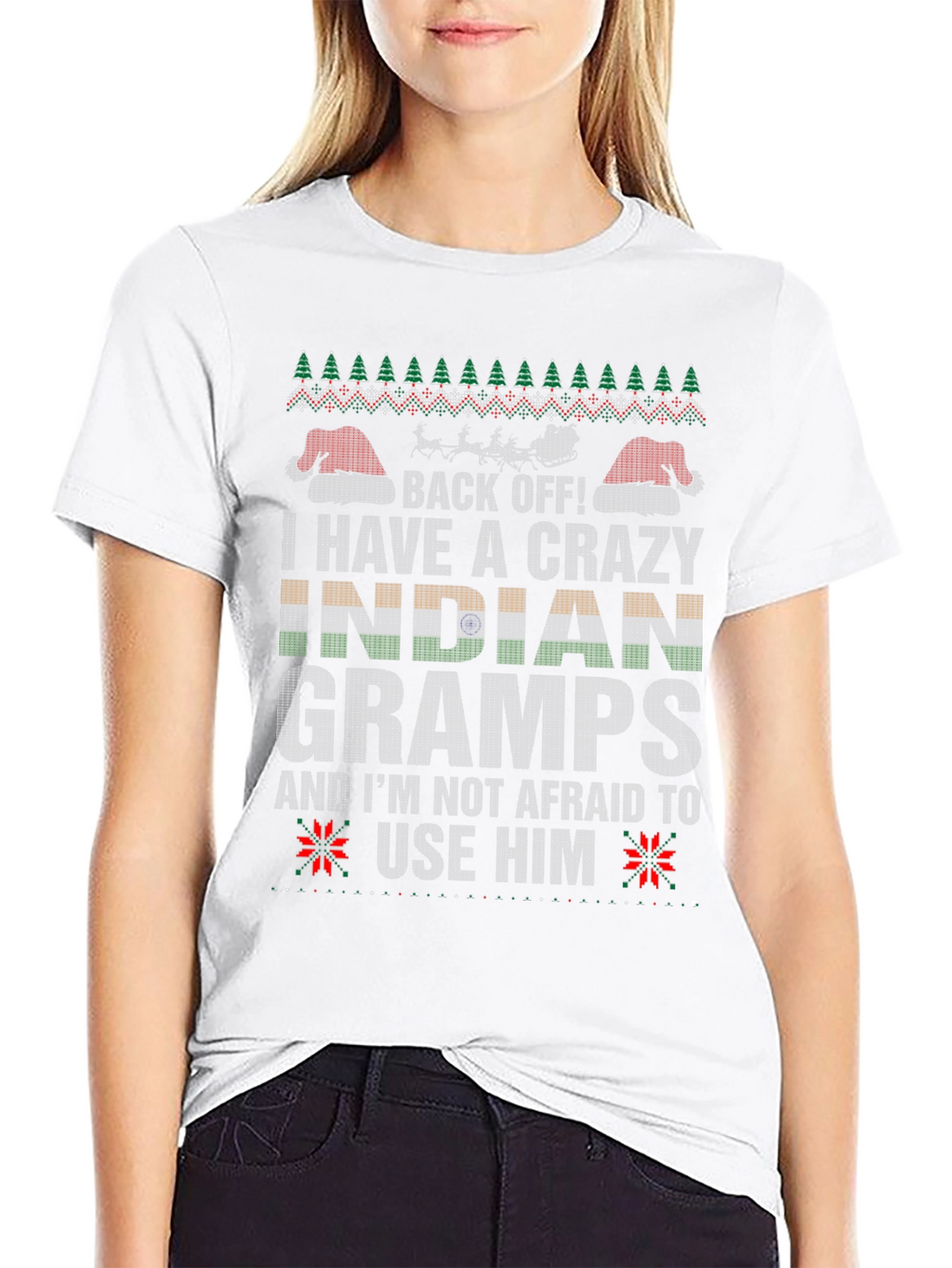 Crazy Indian Gramps Christmas T-Shirt