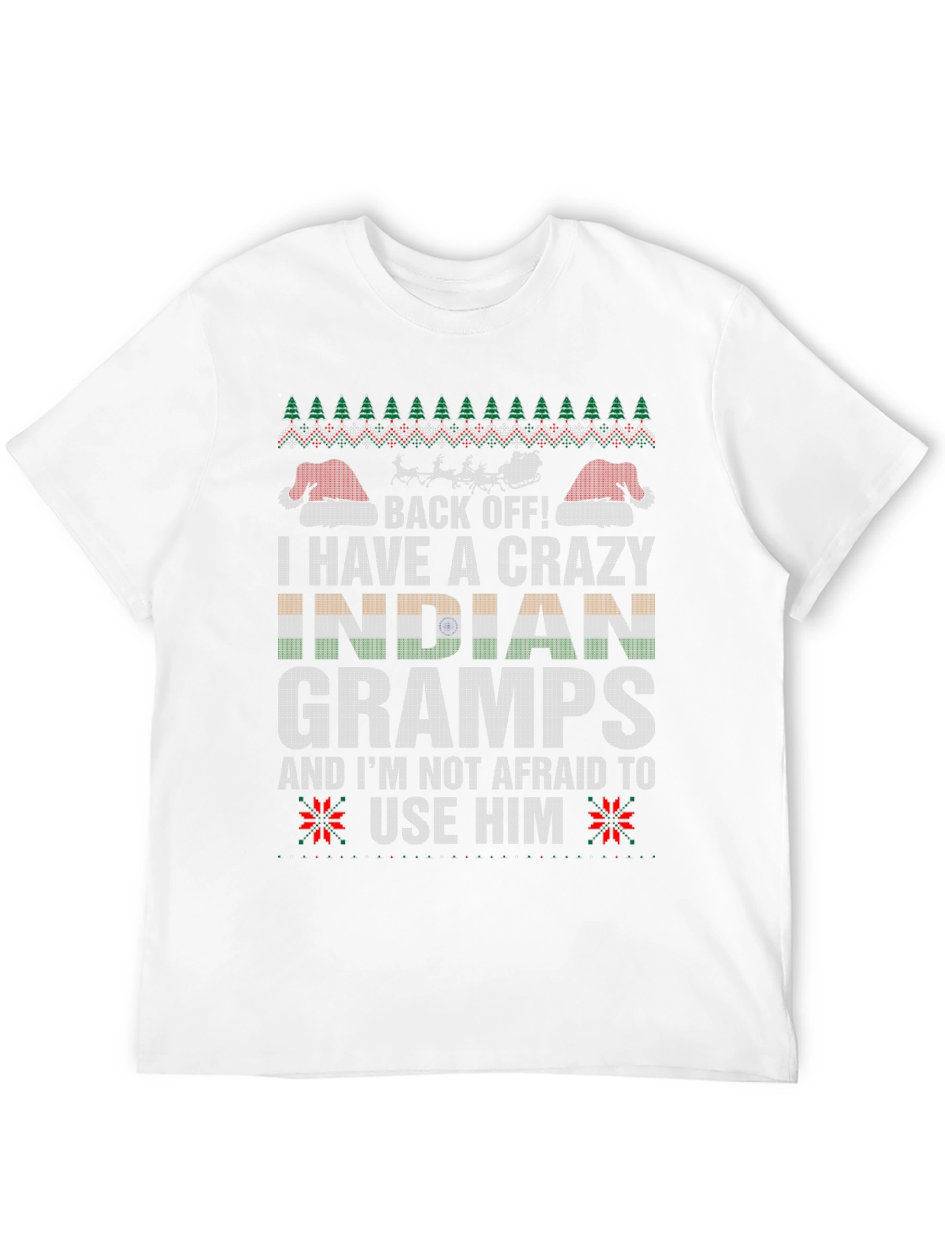 Crazy Indian Gramps Christmas T-Shirt