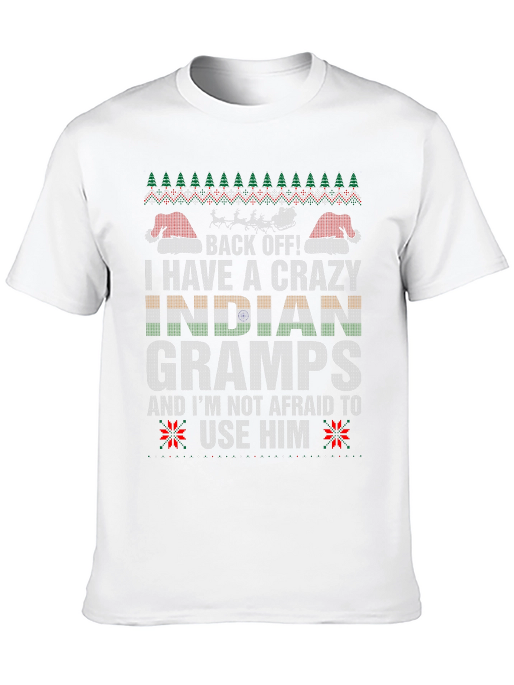 Crazy Indian Gramps Christmas T-Shirt