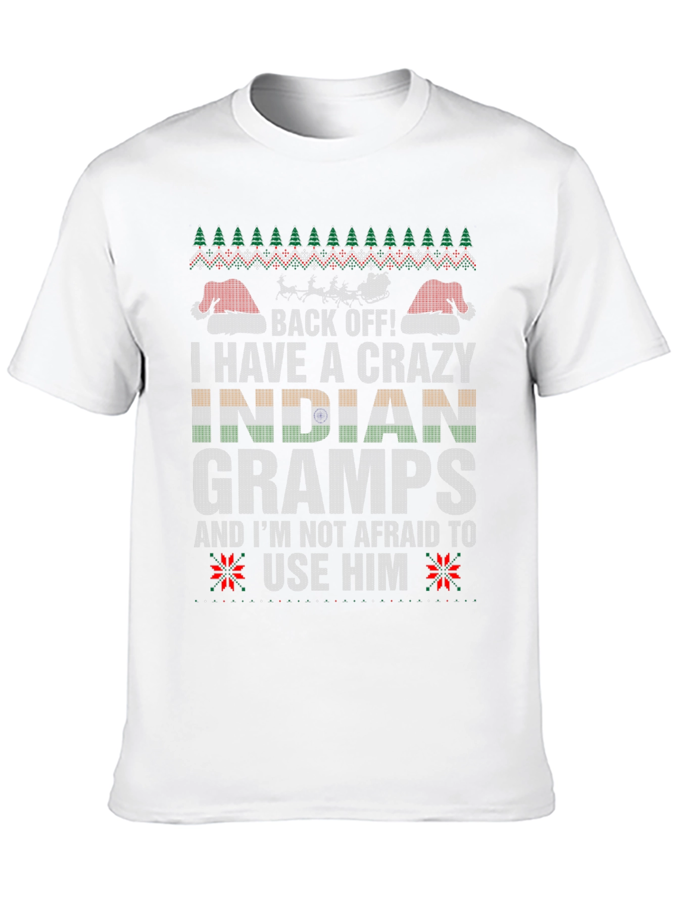 Crazy Indian Gramps Christmas T-Shirt