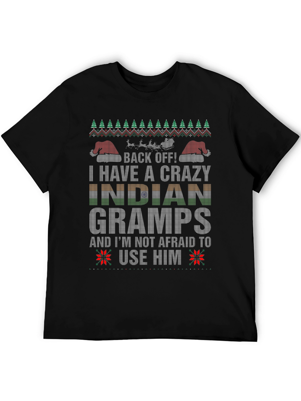 Crazy Indian Gramps Christmas T-Shirt