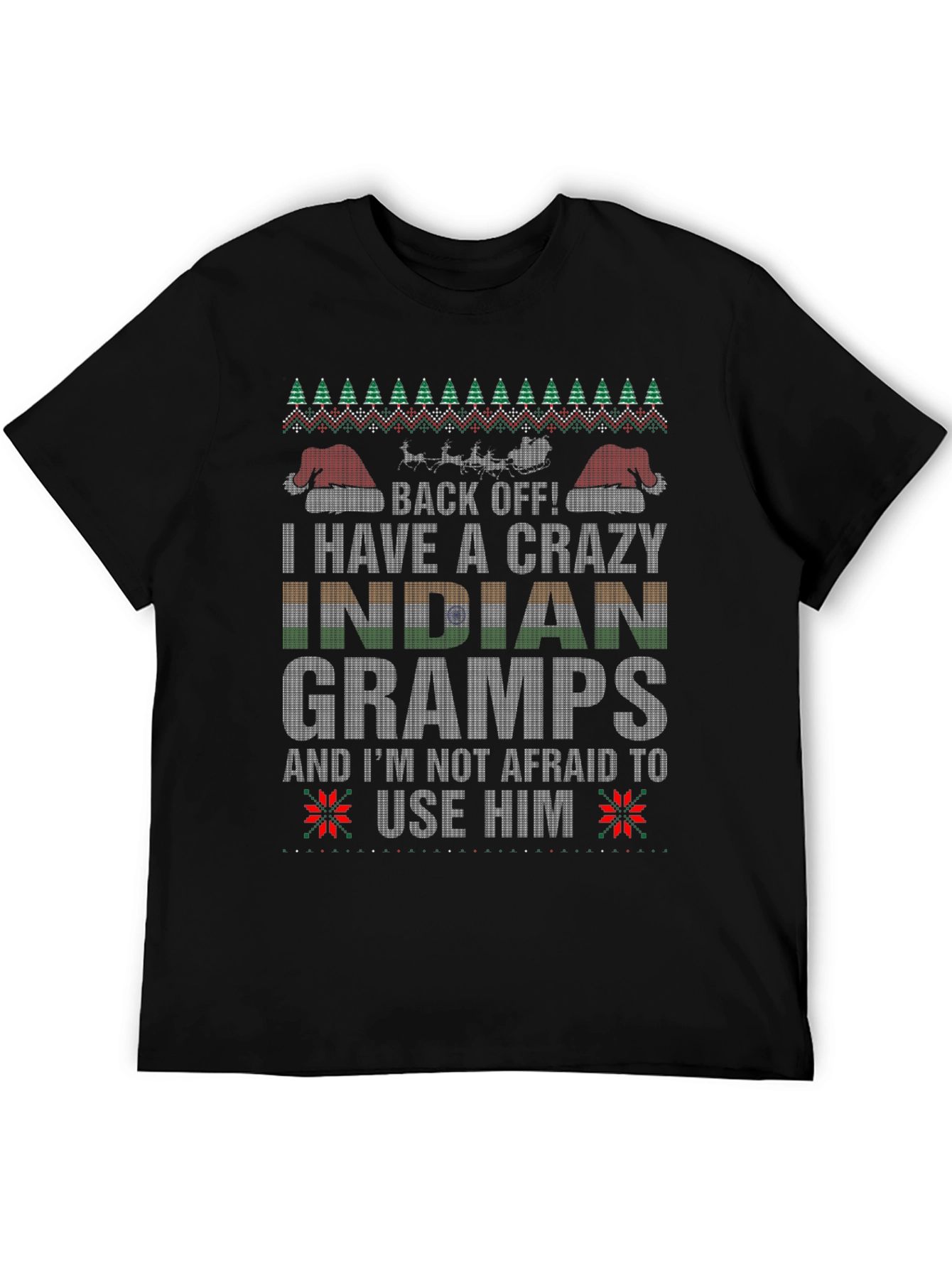 Crazy Indian Gramps Christmas T-Shirt